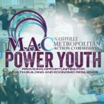 Aspire at MAC POWER Youth Summit featuring Nashville Metropolitan Action Commission branding and photos of youth participating in summer internship and career readiness activities.