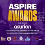 Aspire Awards 2025 at Asurion in Nashville, celebrating 50 Dream BLDRS students, with a student holding a Star Performer award.