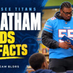 Tennessee Titans’ JC Latham shares his favorite PATFACT during an Aspire Dream BLDRS classroom session.